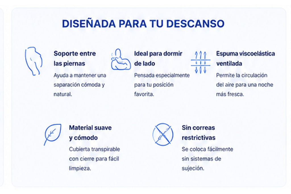 Almohada Ortopédica para Piernas – Duerme Cómodo Toda la Noche