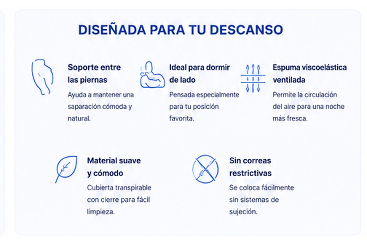 Almohada Ortopédica para Piernas – Duerme Cómodo Toda la Noche